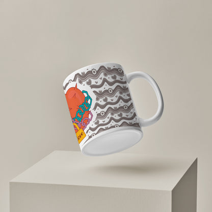 Love chain pattern design White 330 ml Coffee Mug