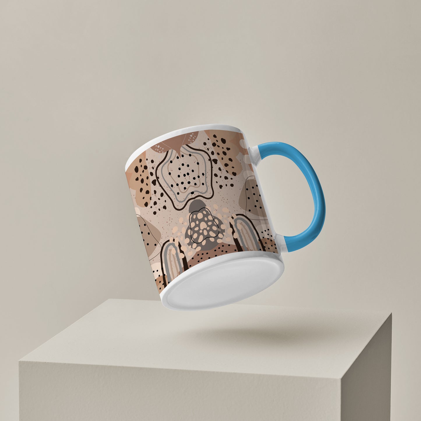 Abstract drawing design Pattern Sky Blue Handle 330 ml Coffee Mug