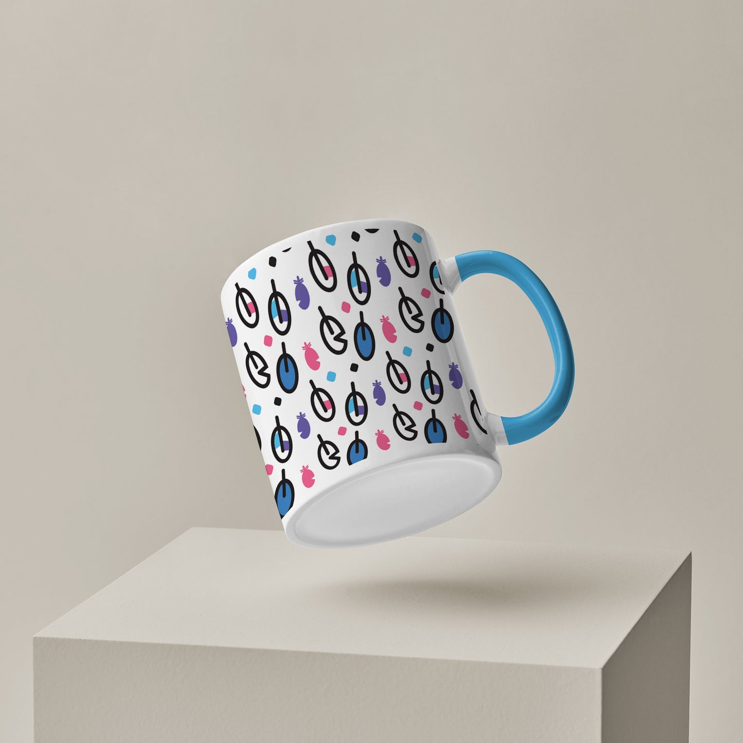 Vector leaves pattern design Pattern Sky Blue Handle 330 ml Coffee Mug