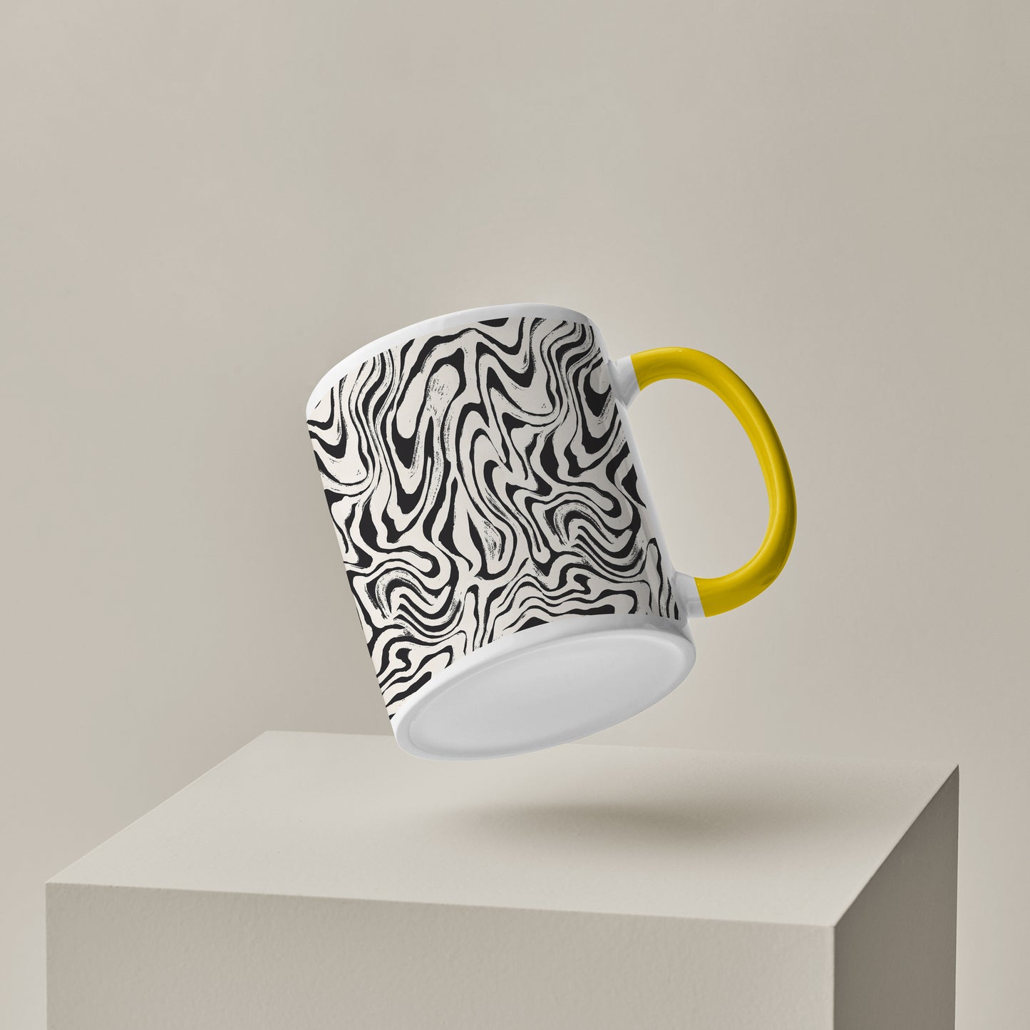 Curated pattern design Pattern Yellow Handle 330 ml Coffee Mug