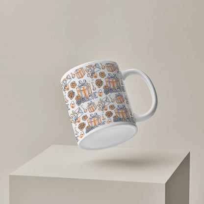 Gift box pattern design pattern White 330 ml Coffee Mug