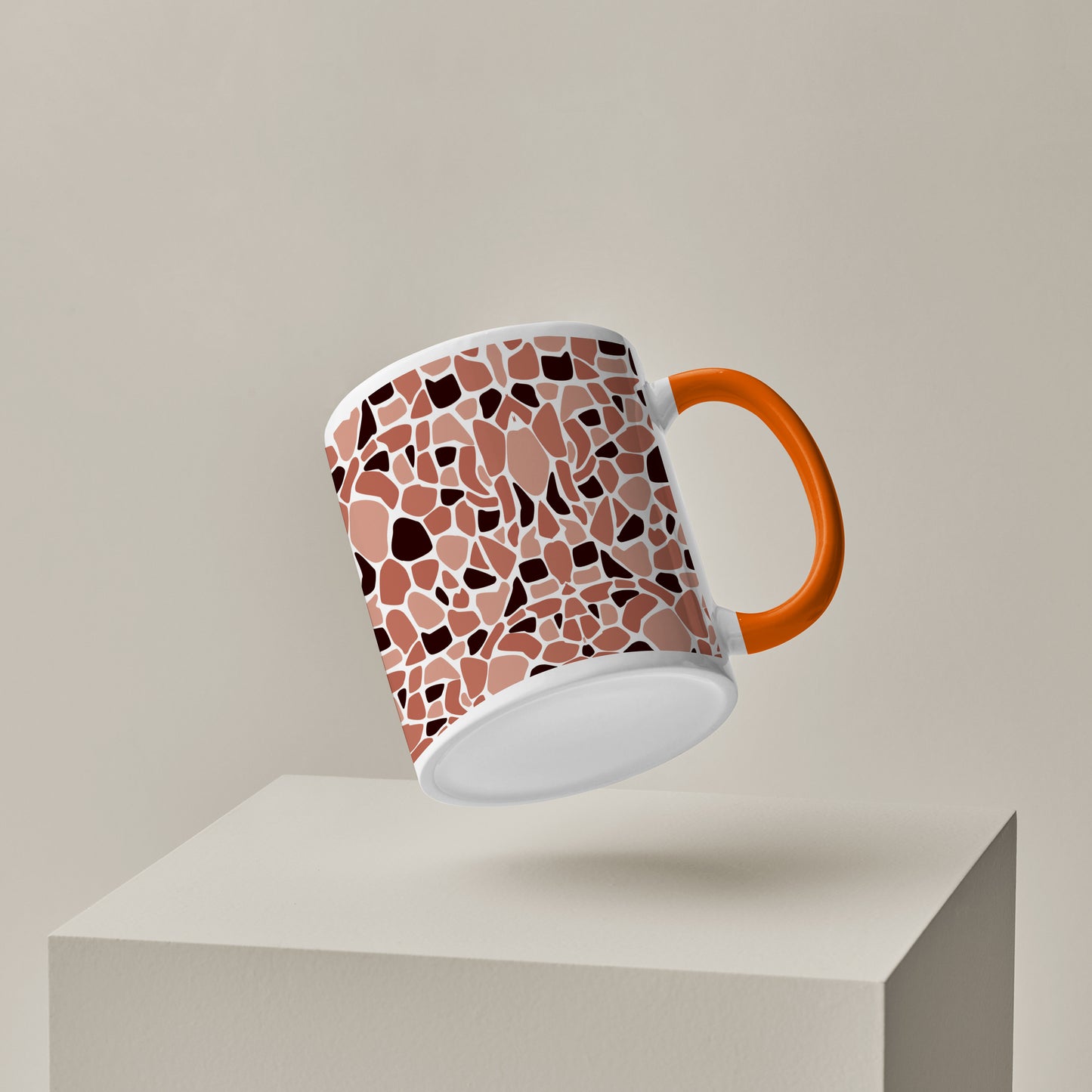 Stone seamless pattern Orange Handle 330 ml Coffee Mug