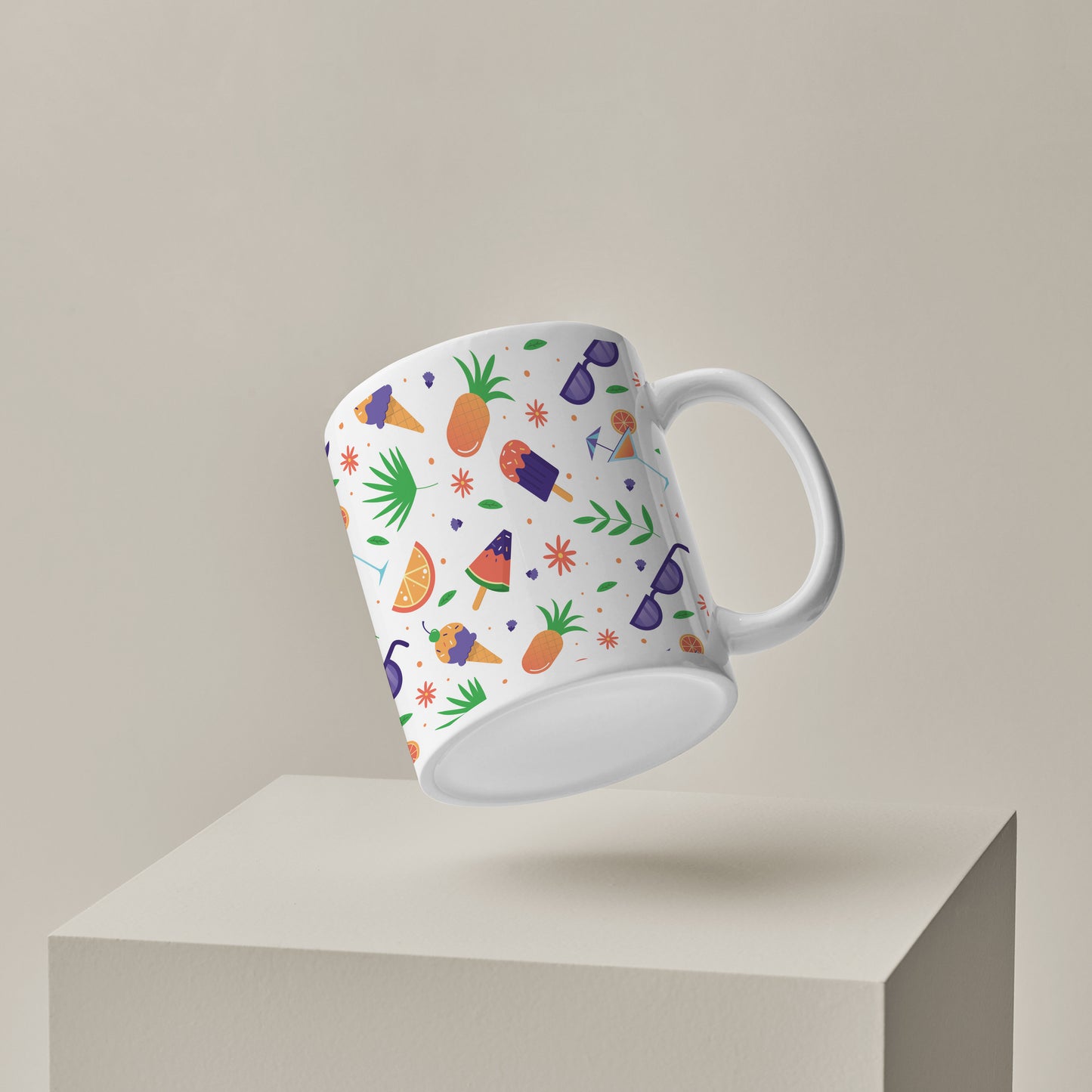 vector Summer pattern design pattern White 330 ml Coffee Mug