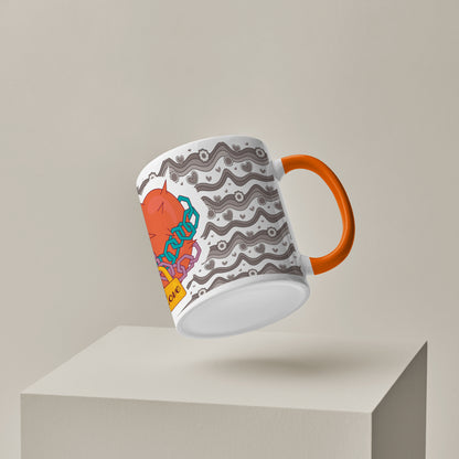 Love chain Orange Handle 330 ml Coffee Mug