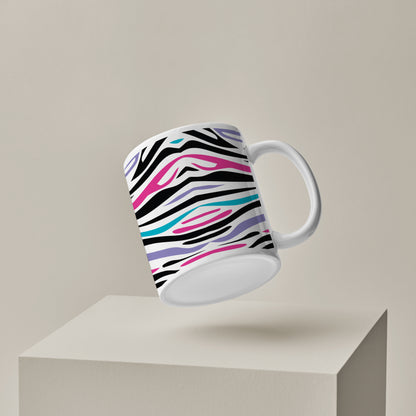 Colorful Tiger Skin with Waving effect White 330 ml Coffee Mug