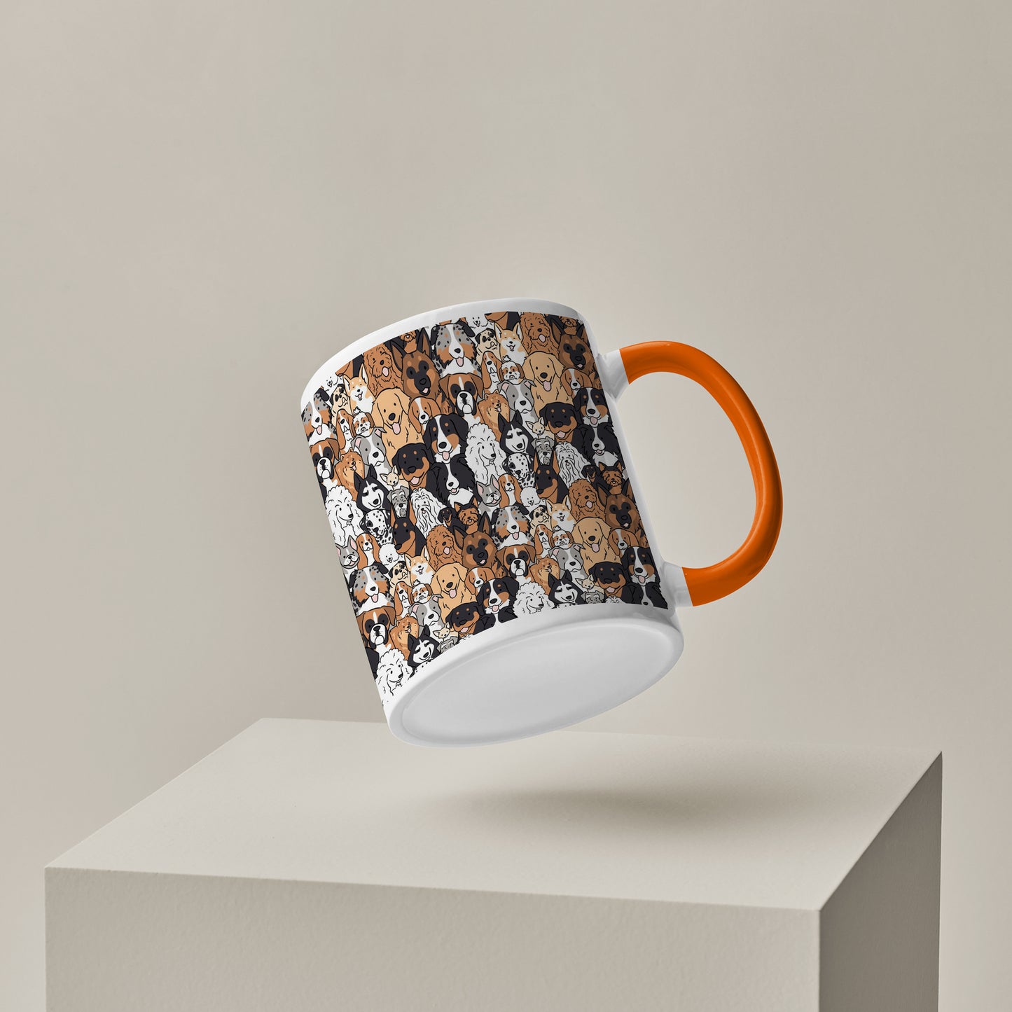 Dog breeds illustration design Orange Handle 330 ml Coffee Mug
