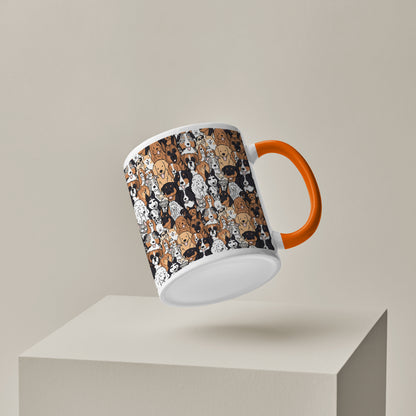 Dog breeds illustration design Orange Handle 330 ml Coffee Mug