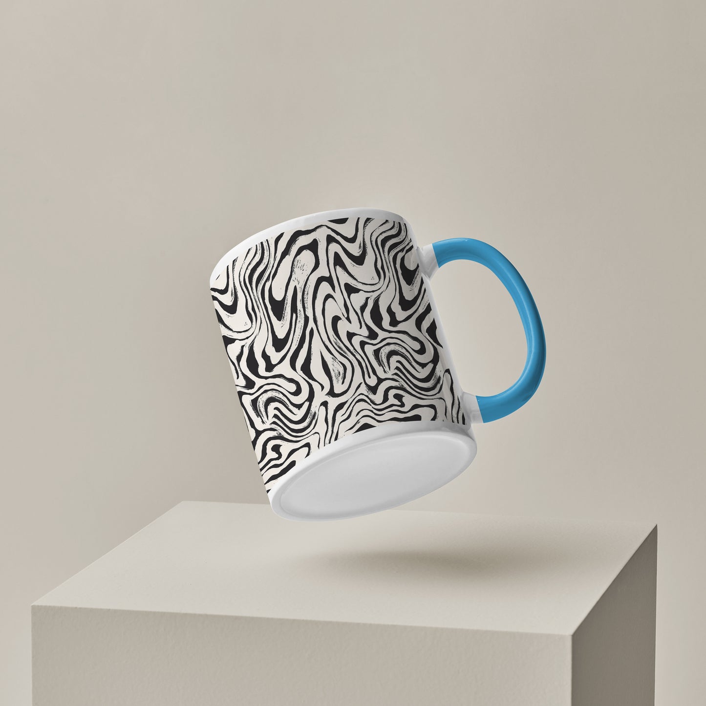 Curated pattern design pattern design Pattern Sky Blue Handle 330 ml Coffee Mug