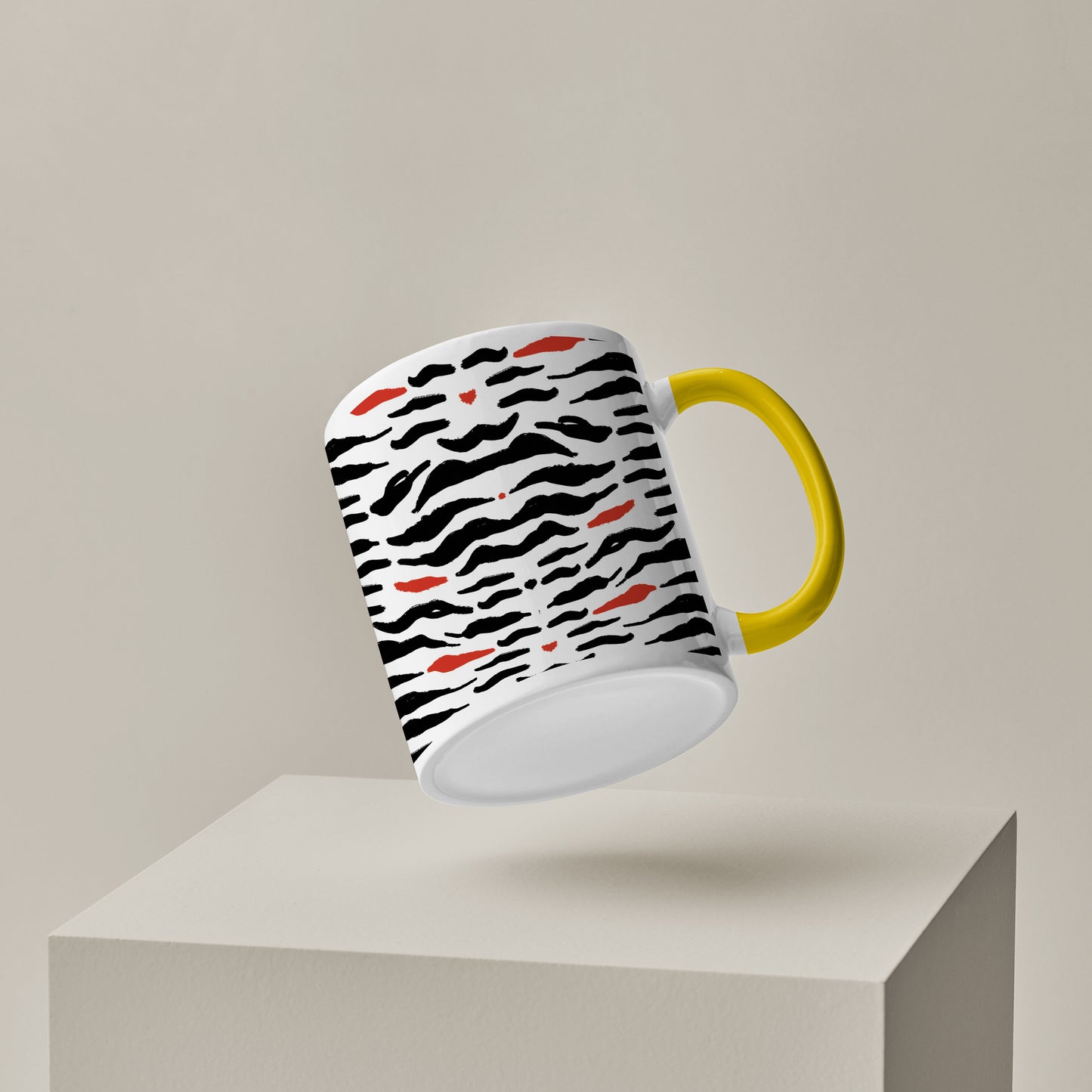 tiger skin pattern design Pattern Yellow Handle 330 ml Coffee Mug