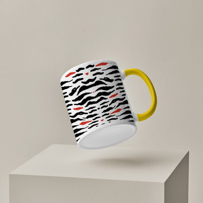 tiger skin pattern design Pattern Yellow Handle 330 ml Coffee Mug