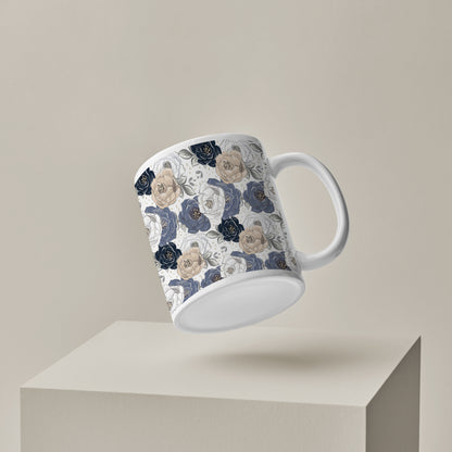 Flowers design pattern White 330 ml Coffee Mug