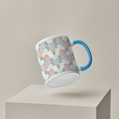 Colorfull hand drawing pattern design Sky Blue Handle 330 ml Coffee Mug