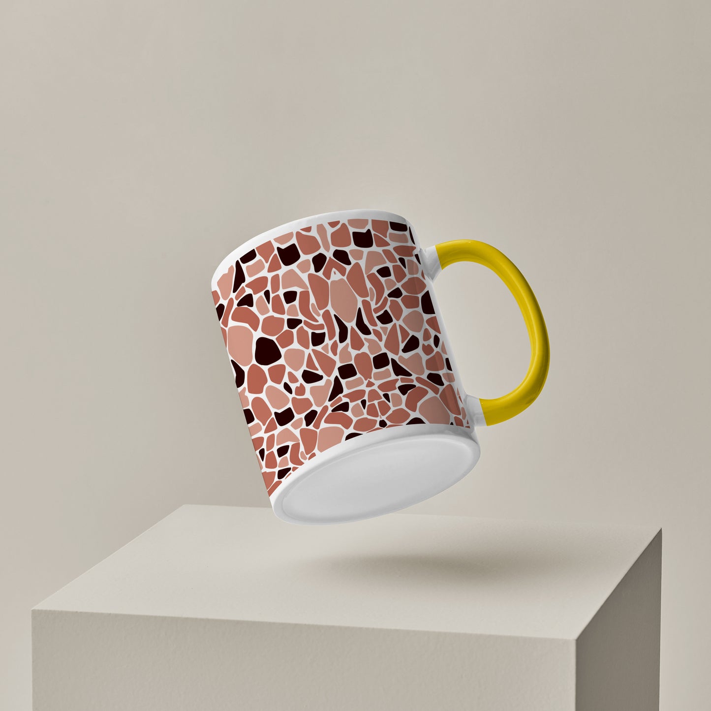 Stone seamless Pattern Yellow Handle 330 ml Coffee Mug