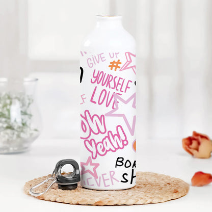 Fashion abstract seamless pattern with graffiti words Printed Normal Sipper Water Bottle 750 ml For Gym, Yoga, Kids, Boys, Girls, Brother, Sister, Babies, Baby, Workout, Adults