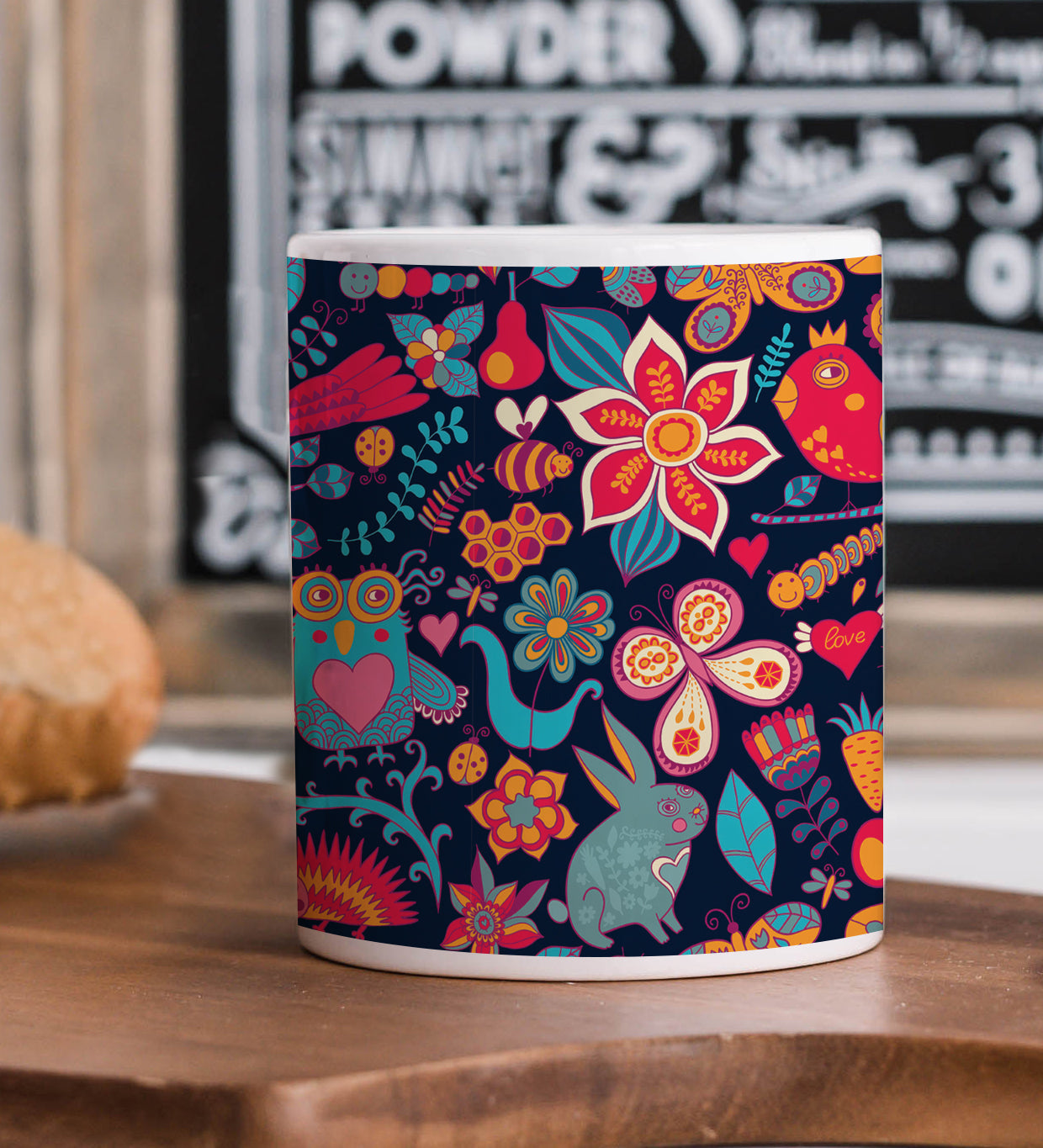 Vector Forest Seamless Pattern Mug and Coaster 330 ml Coffee Mug
