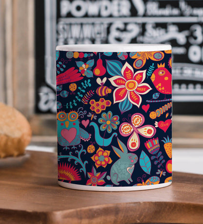 Vector Forest Seamless Pattern Mug and Coaster 330 ml Coffee Mug