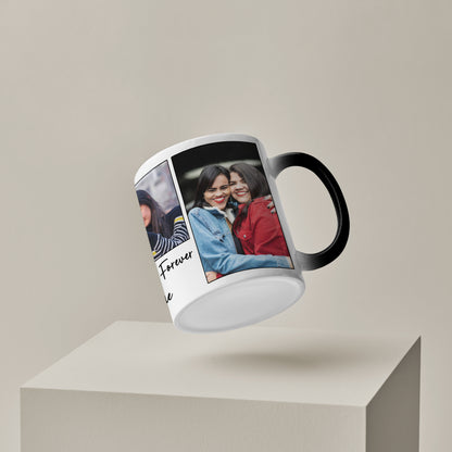Friend forever personalized add three photos magic mug 330 ml Coffee Mug