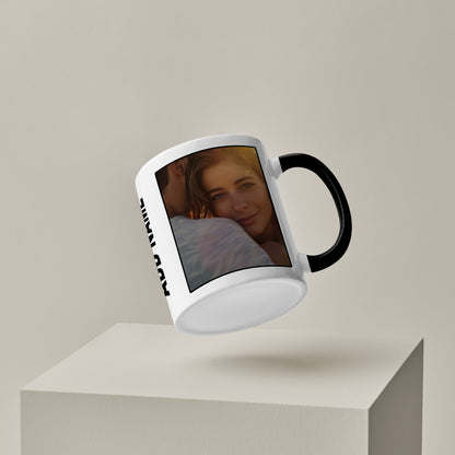 Best Couple Personalized Add Two Photos Black Handle 330 ml Coffee Mug