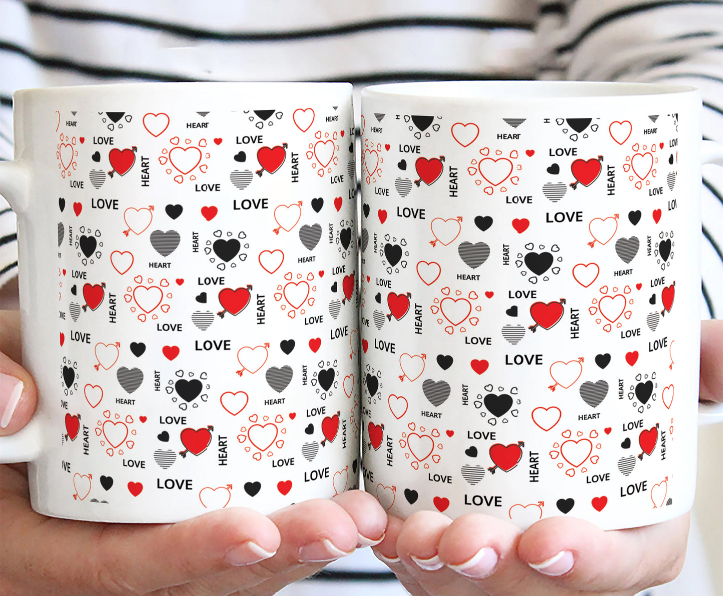 Romantic Hand Drawn Elements With Love Lettering design White 330 ml Coffee Mug