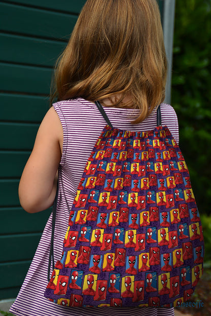 Spiderman Pattern Design Polyester String Backpack Bags for kids for Gym, Yoga, Tuition ,Beach Bag for 4-10 year boys and girls