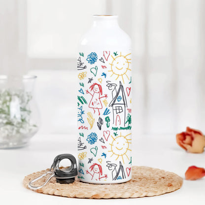 Seamless Pattern with Kids Illustrations Printed Normal Sipper Water Bottle 750 ml For Gym, Yoga, Kids, Boys, Girls, Brother, Sister, Babies, Baby, Workout, Adults