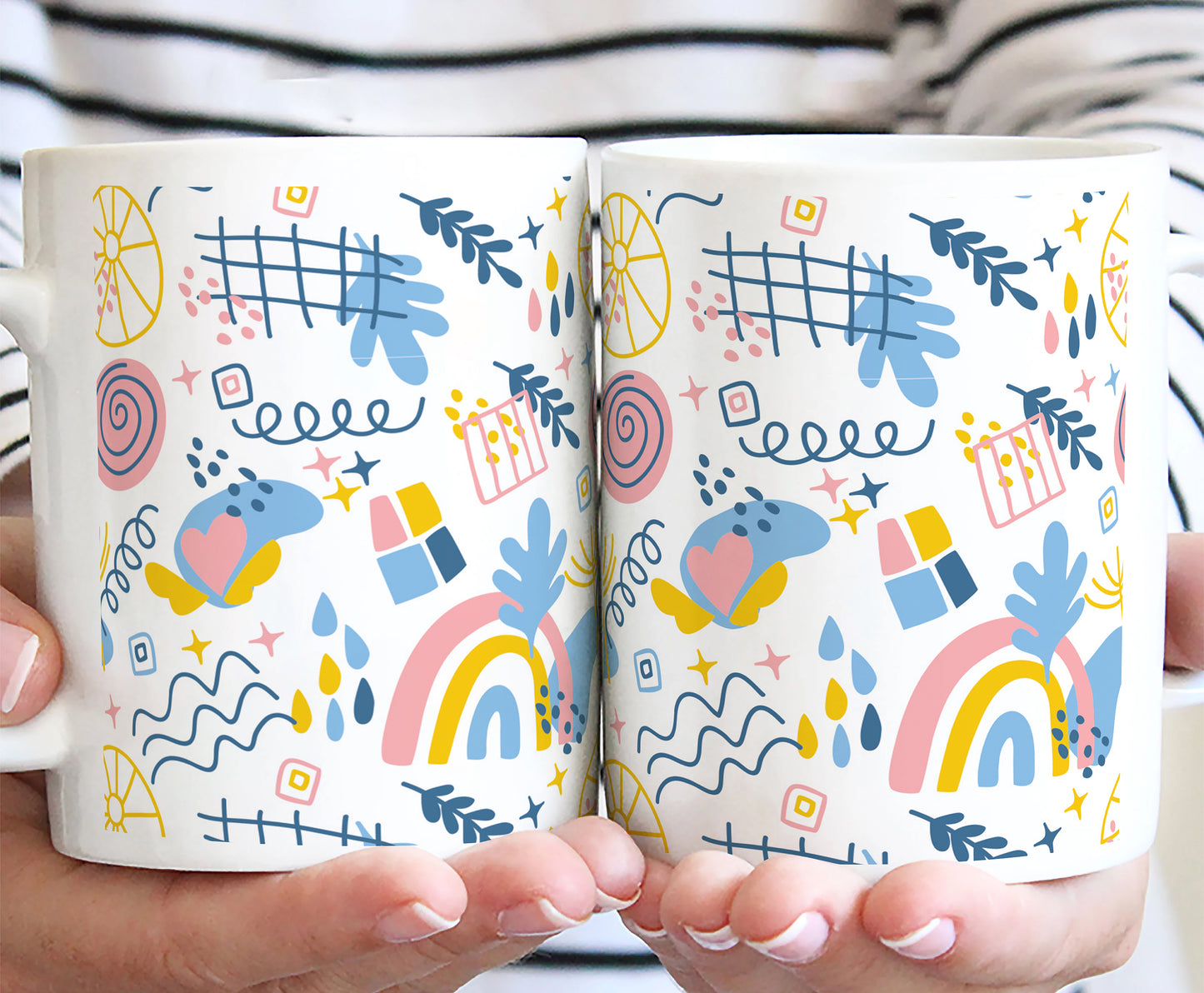 Hand drawn abstract element pattern White 330 ml Coffee Mug