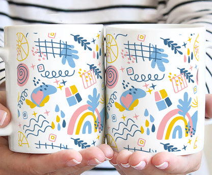 Hand drawn abstract element pattern White 330 ml Coffee Mug