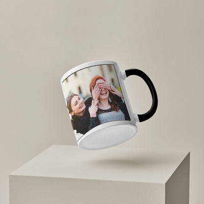 Best Friend forever Personalized Add Two photos black handle 330 ml Coffee Mug