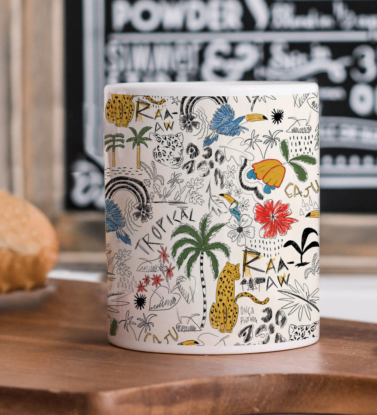 Animals and plants pattern Combo Mugs and Coaster(Set of 2 Mugs and 2 coasters) 330 ml Coffee Mug