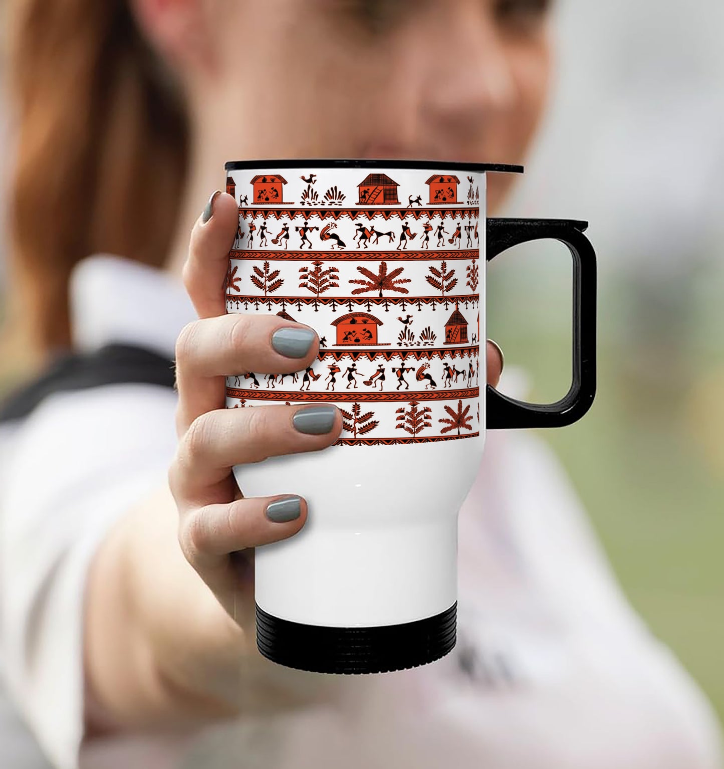 Stick Figures pattern Printed 350ML Travel MUG