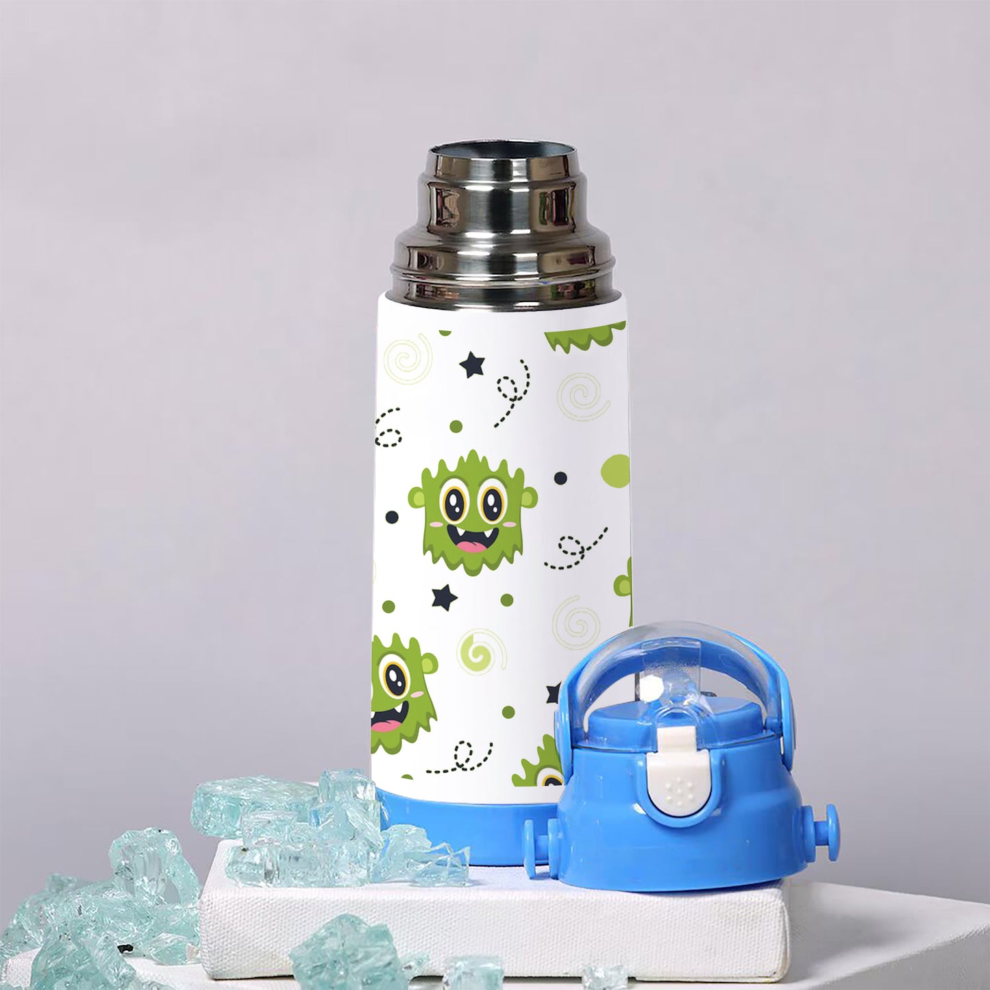 Cute green monster art pattern 500ml kids Bottle
