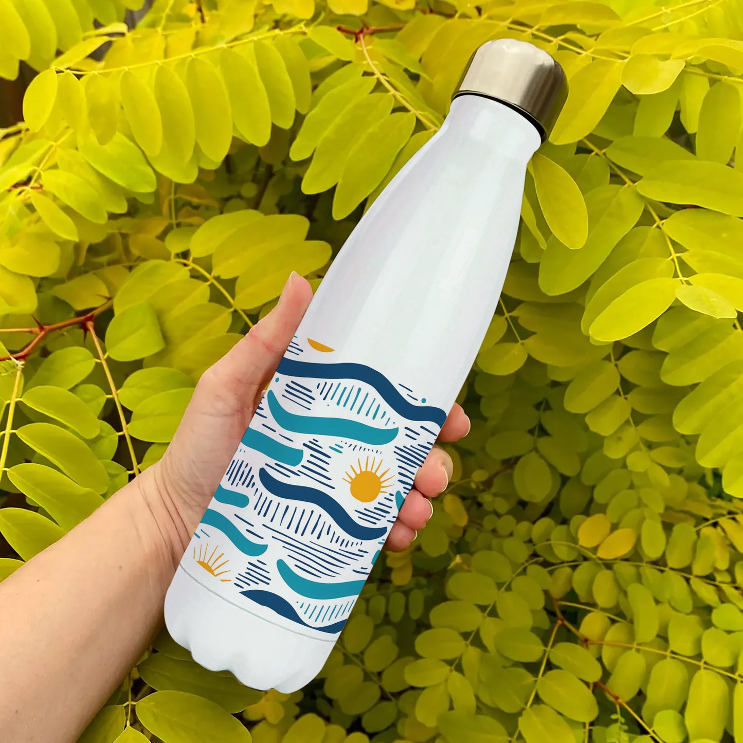 Watercolor Pattern Design Cola Bottle 500ml School Bottle, Picnic Bottle, Leak Proof