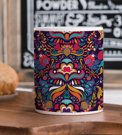 Abstract seamless ornamental pattern Mug and Coaster 330 ml Coffee Mug