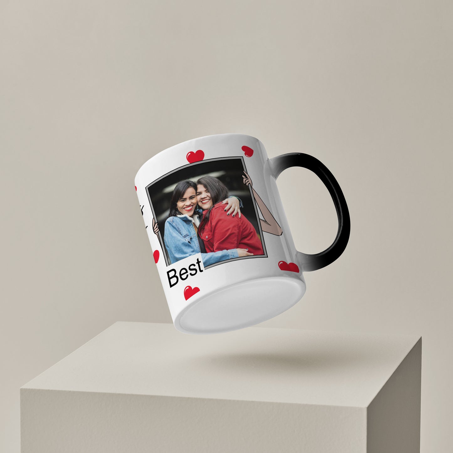 Friend forever customized add two photos magic mug 330 ml Coffee Mug