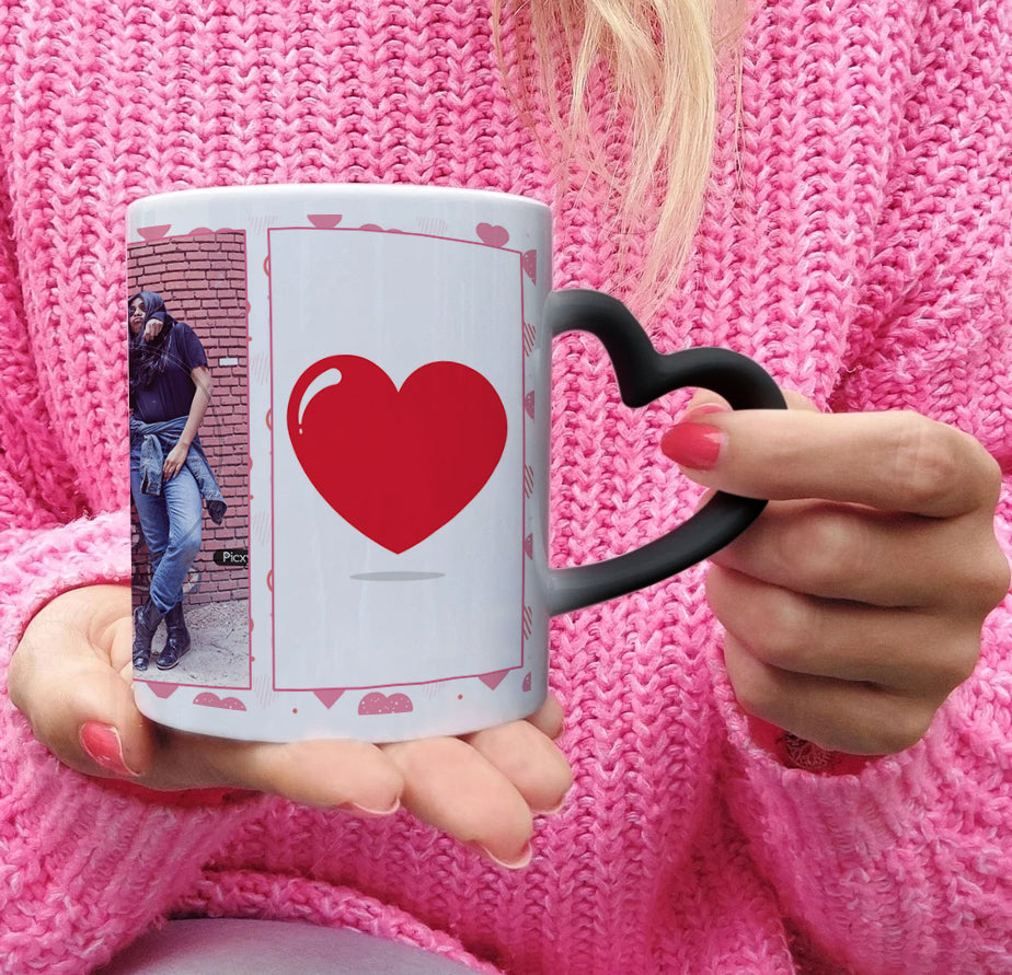 Best Friend forever customized Add two photos magic mug 330 ml Coffee Mug