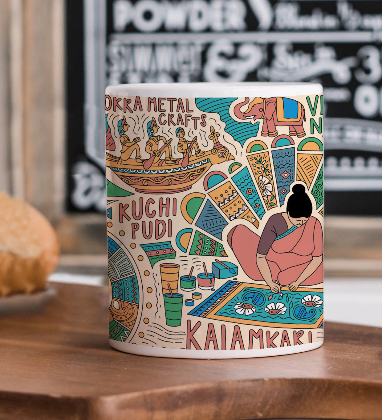 Andhra Pradesh Traditional Activities Combo Mugs and Coaster(Set of 2 Mugs and 2 coasters) 330 ml Coffee Mug