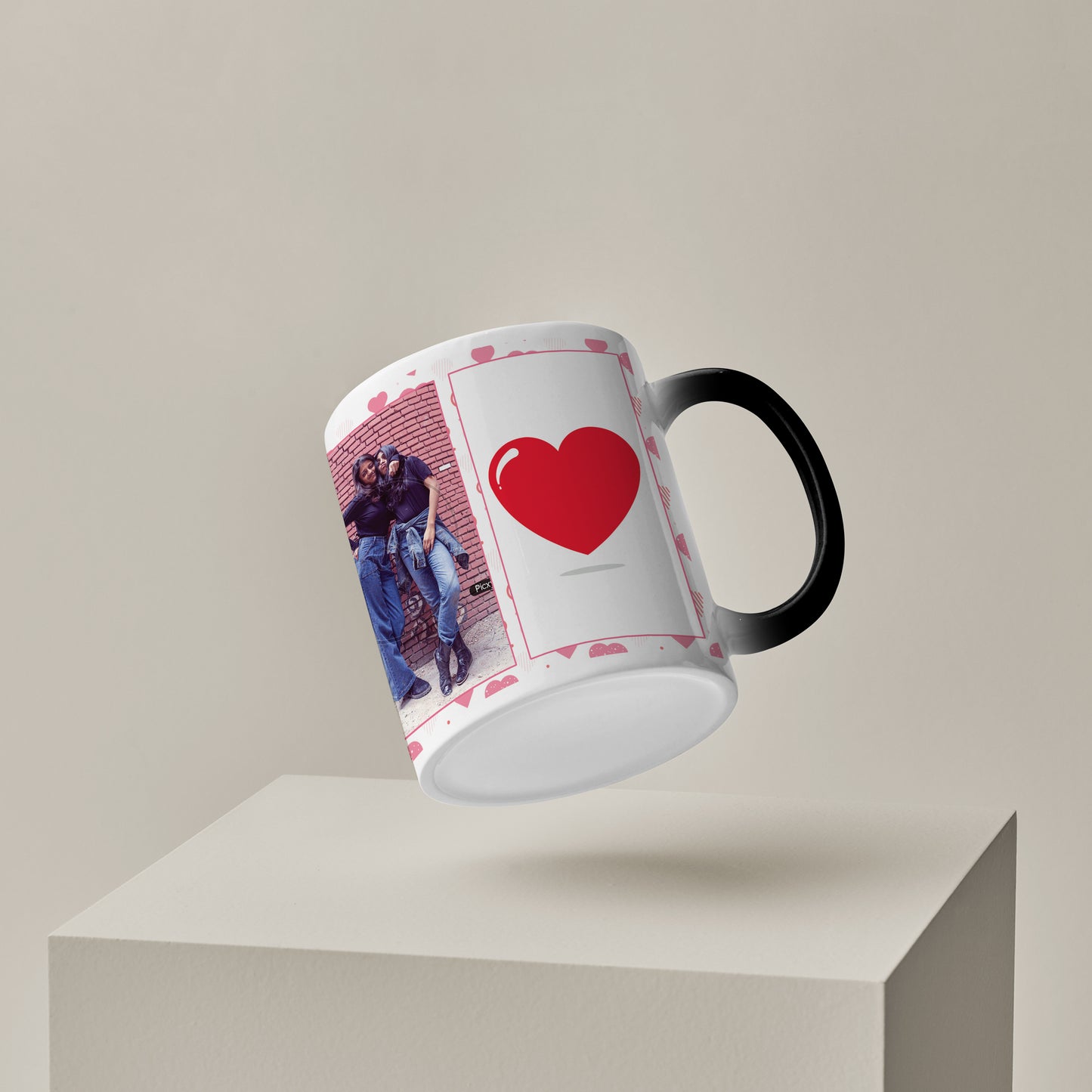 Best Friend forever personlized two photos magic mug 330 ml Coffee Mug