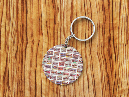 Cute Retro Seamless Pattern Mug and Keychain Combo 330 ml Coffee Mug