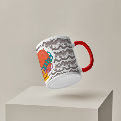 Love chain Red Handle 330 ml Coffee Mug