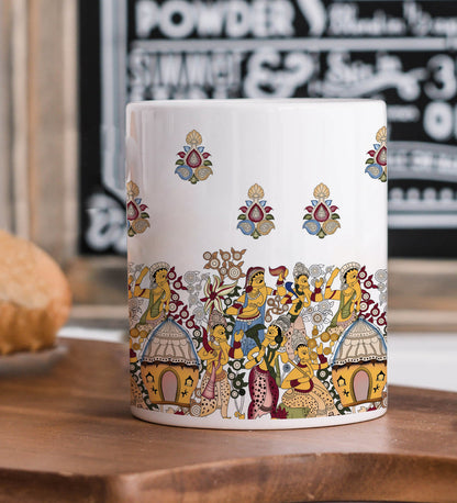 Kalamkari Design Mug and Coaster 330 ml Coffee Mug