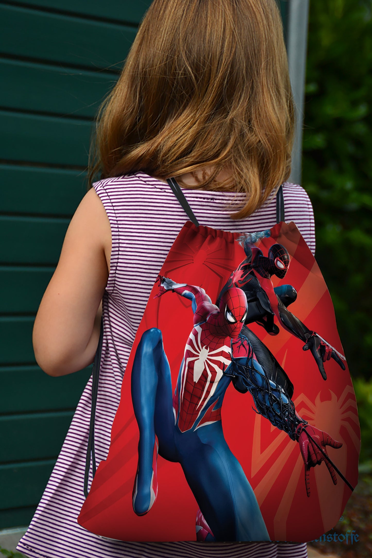 Original and Black Spiderman Pattern Polyester String Backpack Bags for kids for Gym, Yoga, Tuition ,Beach Bag for 4-10 year boys and girls