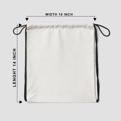 Adventure of Bird and Elephant Pattern Polyester String Backpack Bags for kids for Gym, Yoga, Tuition ,Beach Bag for 4-10 year boys and girls
