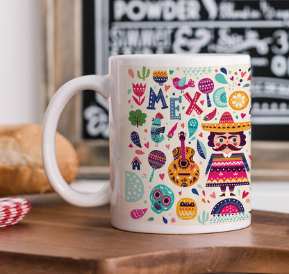 Mexico vector art Combo Mugs and Coaster(Set of 2 Mugs and 2 coasters) 330 ml Coffee Mug