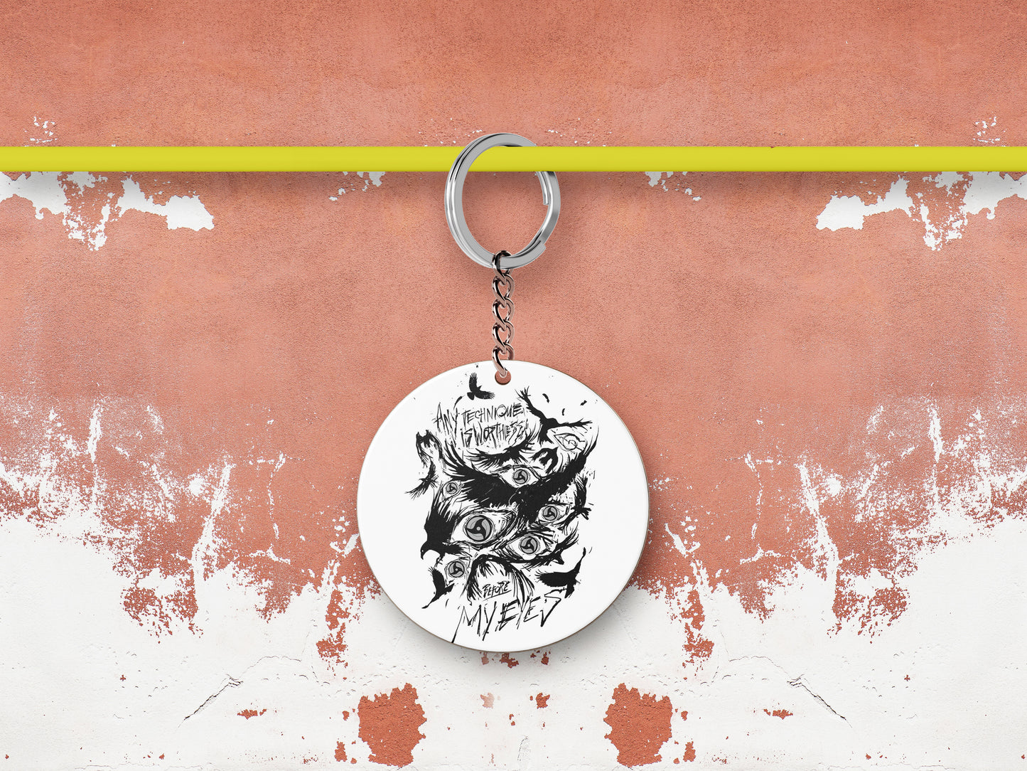 Itachi uchiha mangekyou sharingan design Mug and Keychain Combo 330 ml Coffee Mug