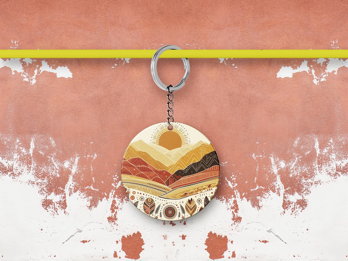 Abstract Art Mug and Keychain Combo 330 ml Coffee Mug