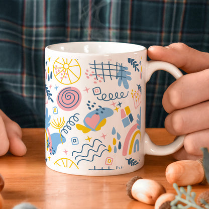 Hand drawn abstract element pattern White 330 ml Coffee Mug