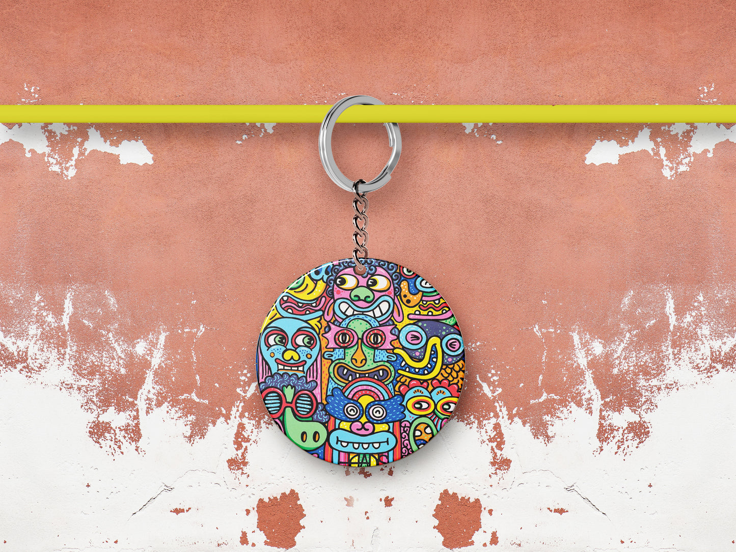 Doodle Art Illustration Mug and Keychain Combo 330 ml Coffee Mug