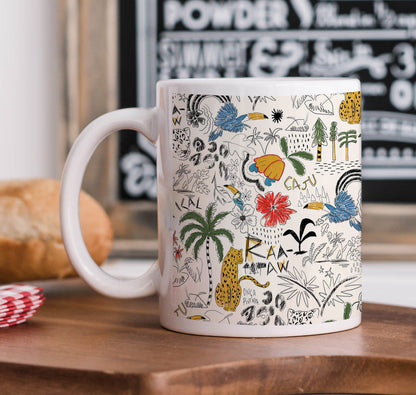 Animals and plants pattern Combo Mugs and Coaster(Set of 2 Mugs and 2 coasters) 330 ml Coffee Mug