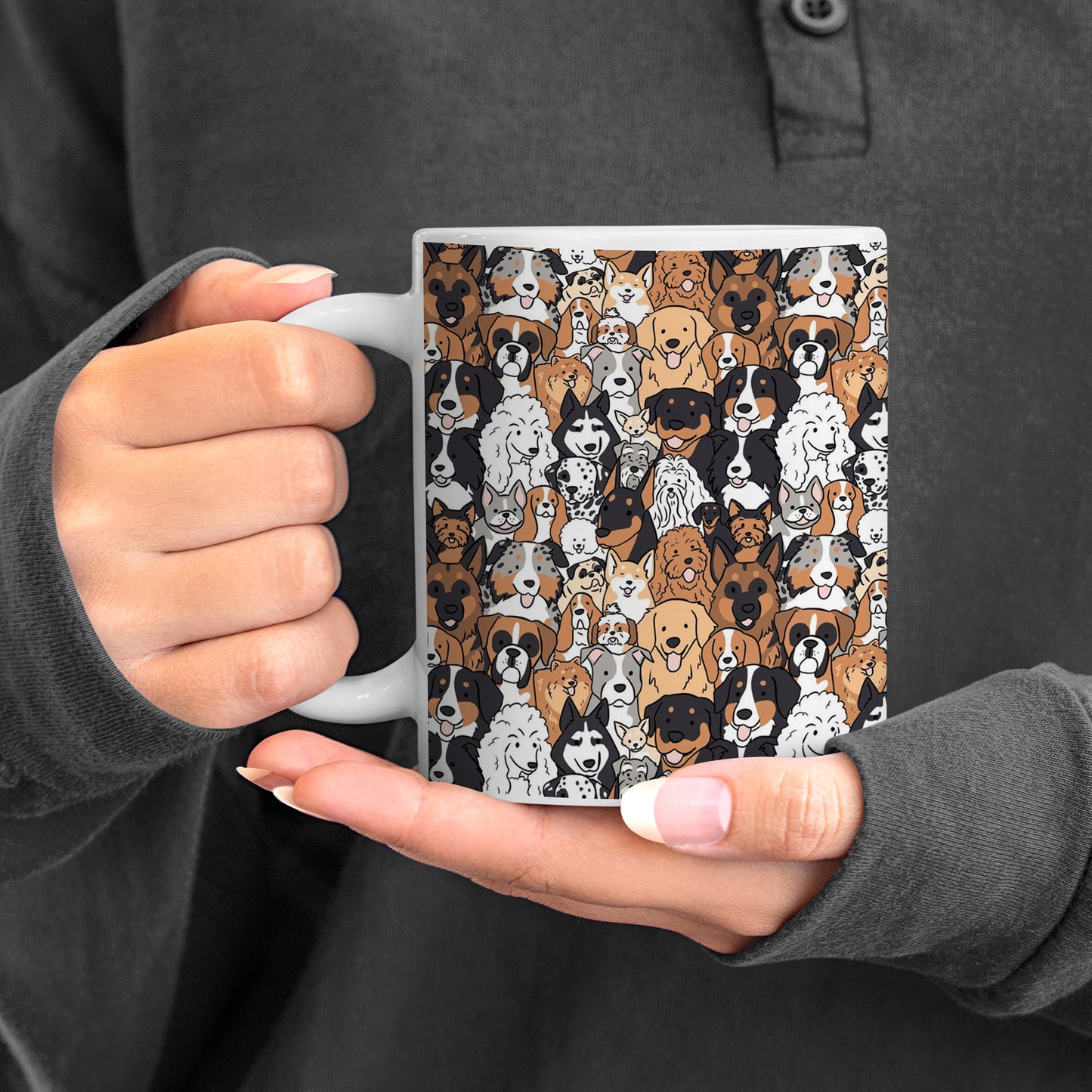 Dog breeds illustration design pattern White 330 ml Coffee Mug