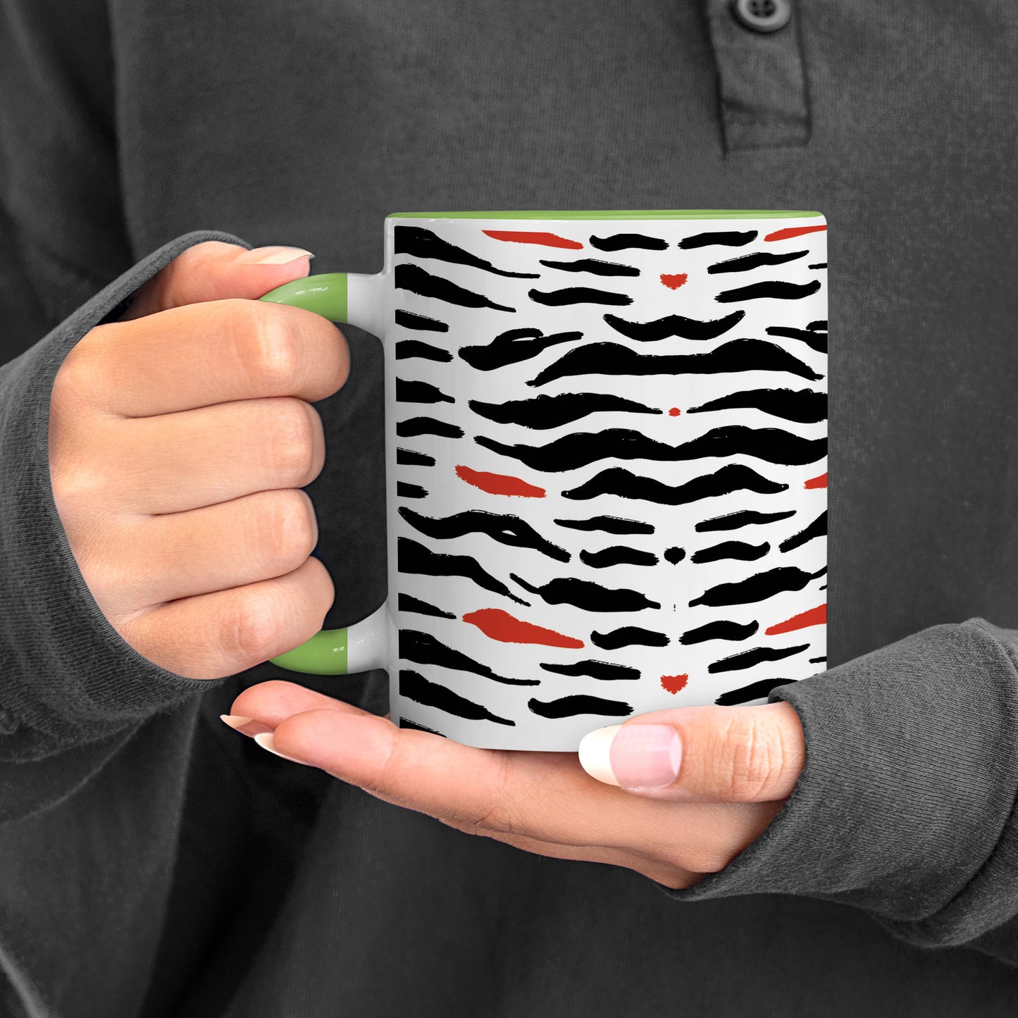tiger skin pattern design Pattern Lite Green Handle 330 ml Coffee Mug
